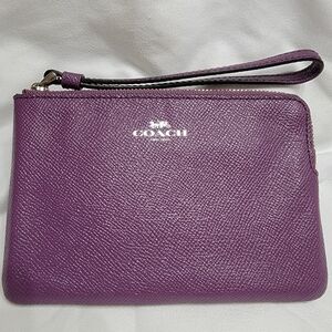Coach Violet Leather Wristlet